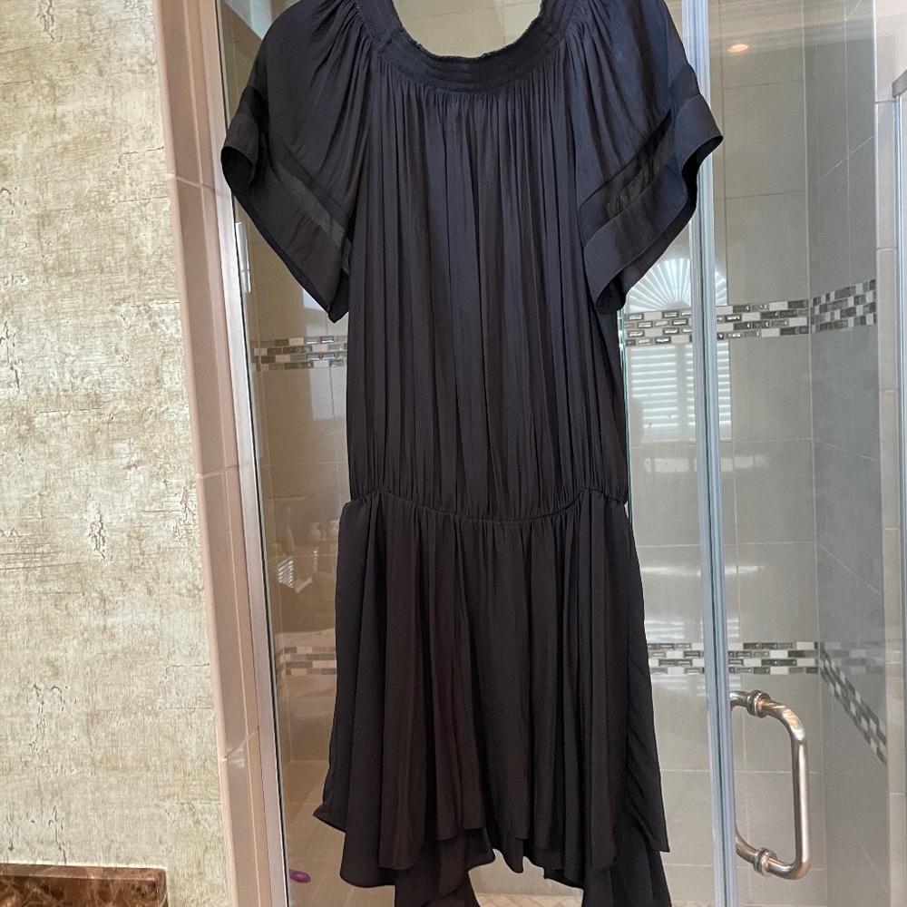 RAMY BROOK Jessica Solid Off-The-Shoulder Dress-black-size medium